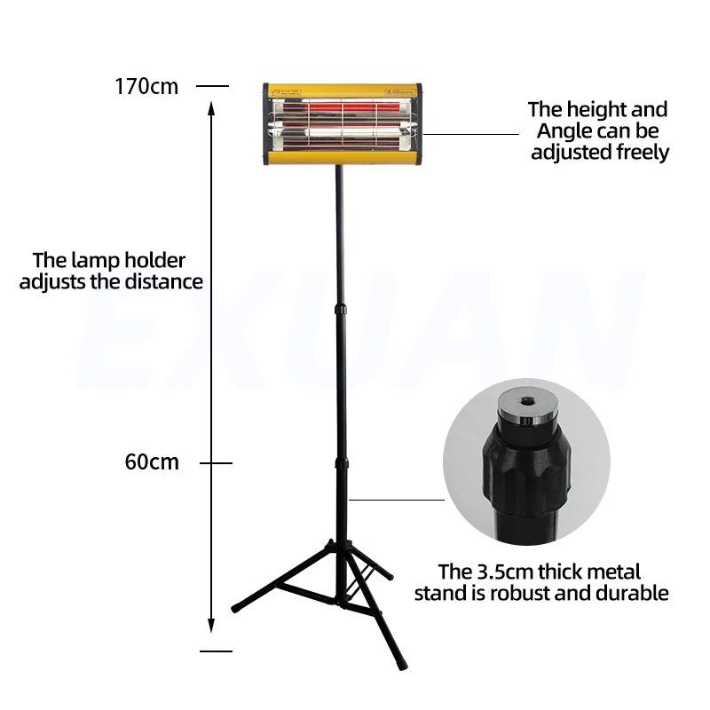 1050W Shortwave Infrared Paint Curing Lamp Mobile Infrared Varnish Drying Light Car Body Dryer Lacquer Heater Baked Paint Lamp