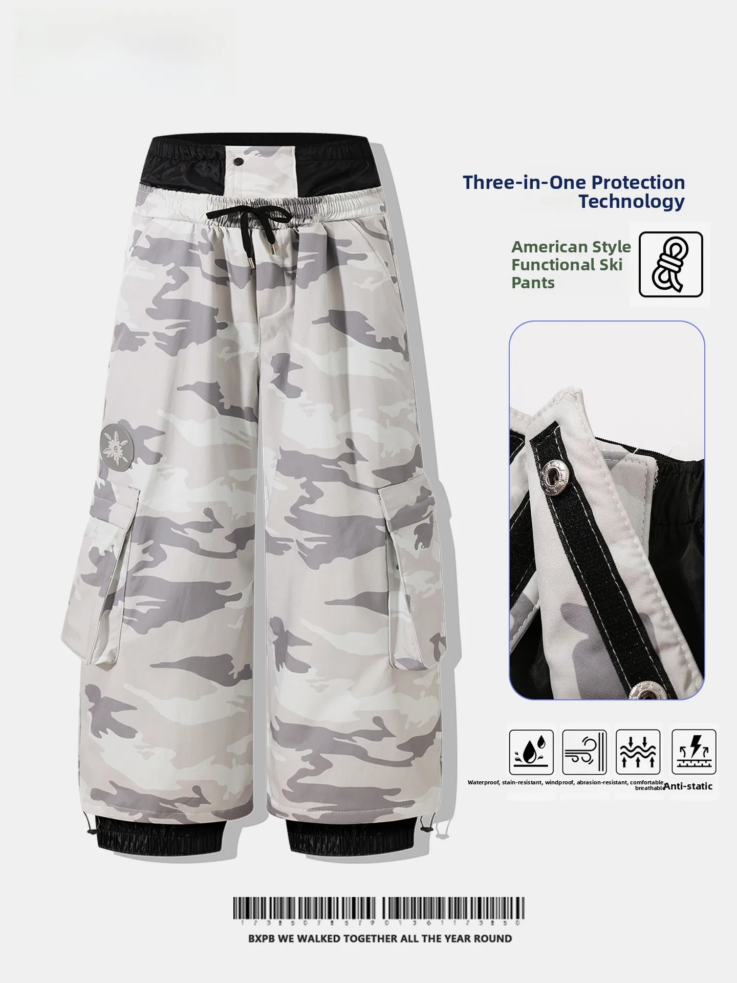 bxpb-camouflage-ski-pants-men's-women's-multi-pocket-outdoor-workwear-windproof-waterproof-heavy-duty-snow-suits-work-pants