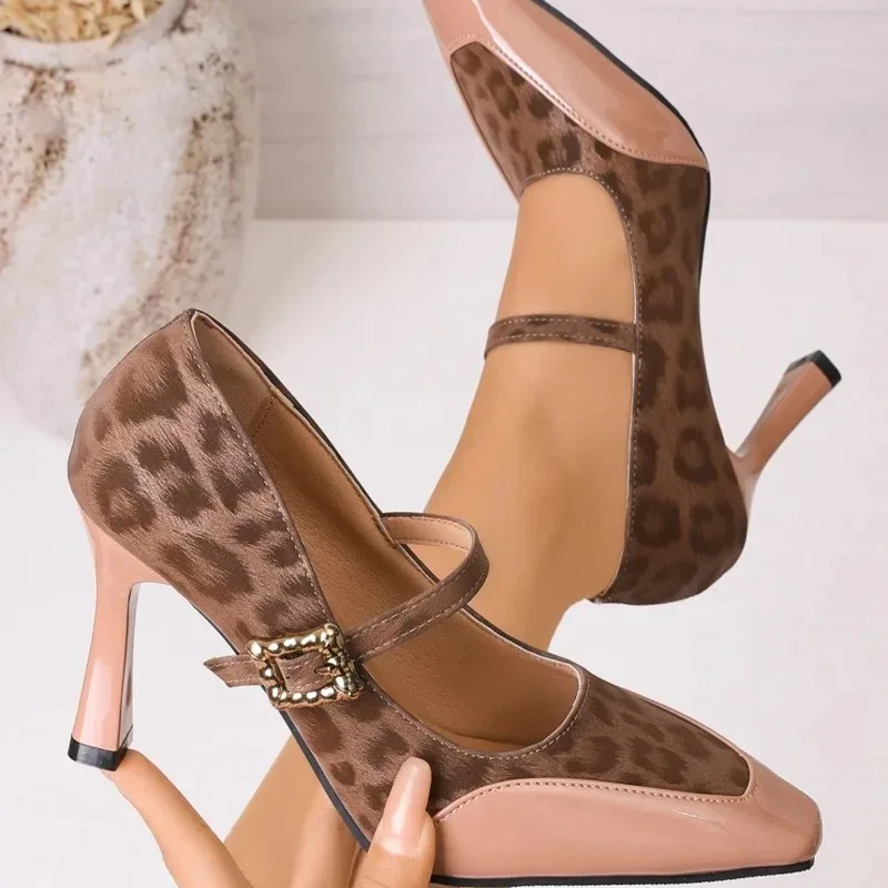 

Коричневые одинарные туфли 2026, весна и осень, новые туфли на высоком каблуке в стиле ретро
