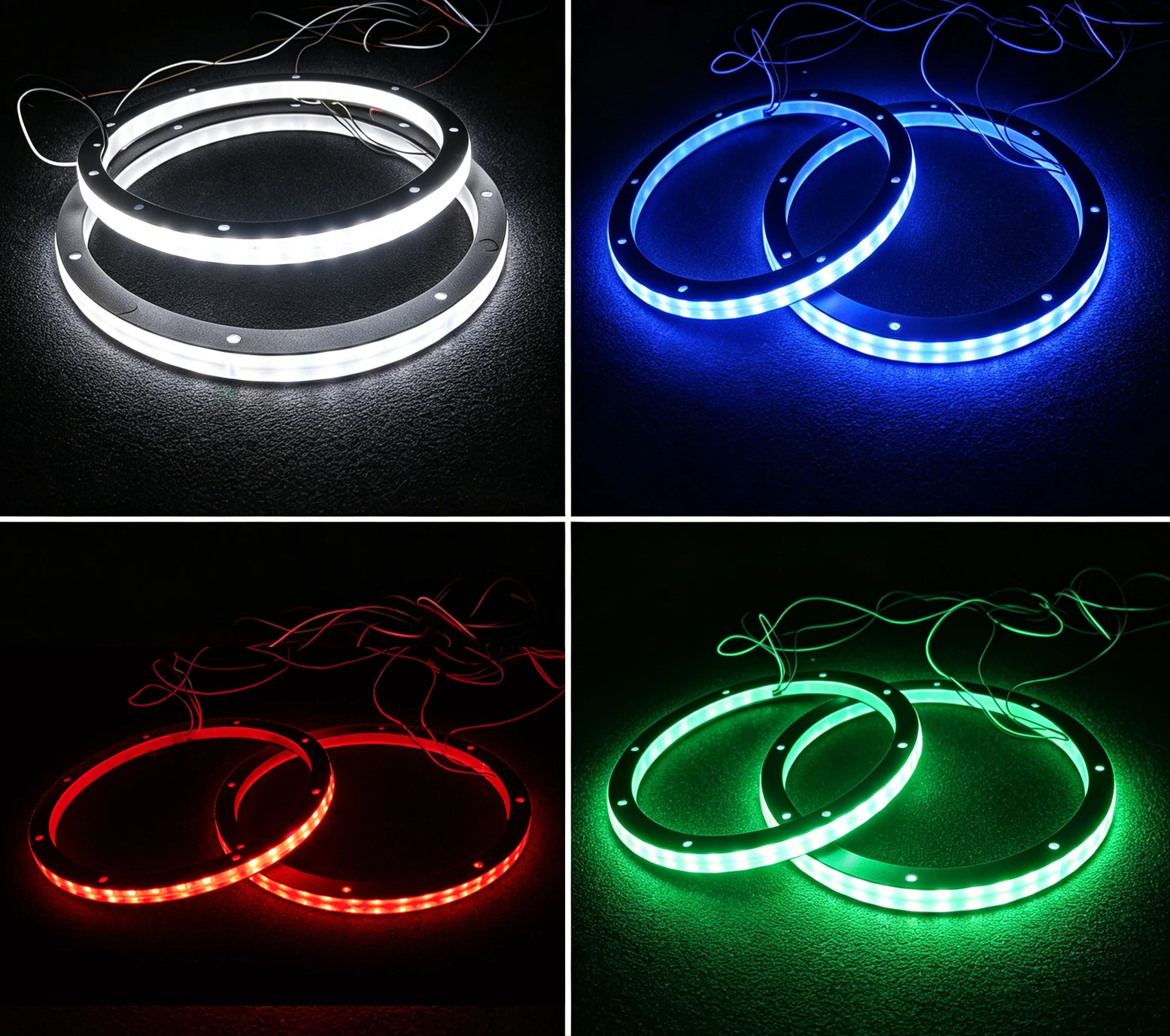 

Pair 8in RGB White LED Speaker Rings APP Remote Control Waterproof Bass Subwoofer Lights for Car Truck Boat Custom LED Audio Lighting