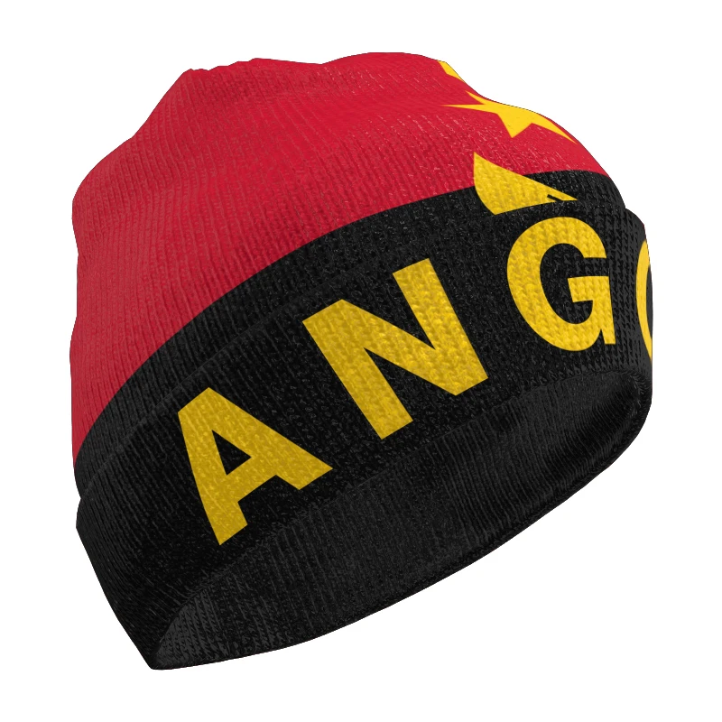 Angola Knitted Hat Free Custom Made Name Winter Cold Pullover Angolan Portuguese Ago Flag Knit Keep Warm Caps Ao Hip Hop Beanies