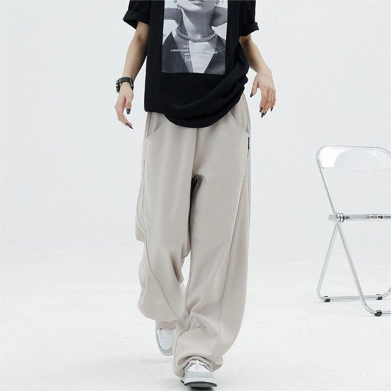 Early Autumn Pear Shape Sports Wide Leg Pants American Style Sports Casual Loose Floor Mopping Banana Pants For Women