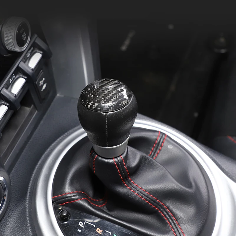

Car Gear Head Cover Sticker Real Carbon Fiber Decoration Decals For Toyota 86 Subaru BRZ 2012-2022 Styling Accessories