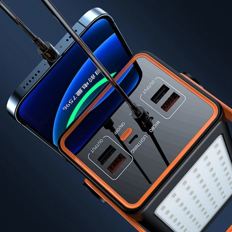 PD66W Superschnelllade-Campingleuchte für den Außenbereich, mobiles Netzteil mit starker LED-Beleuchtung für Nachtabenteuer