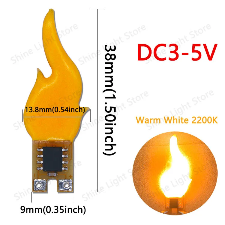 LED DC3V 5V Kerzenflammenlampe COB DC3.7V LED-Glühbirne Diode Party Camping Dekoration Heimbeleuchtung Zubehör DIY LED-Chip