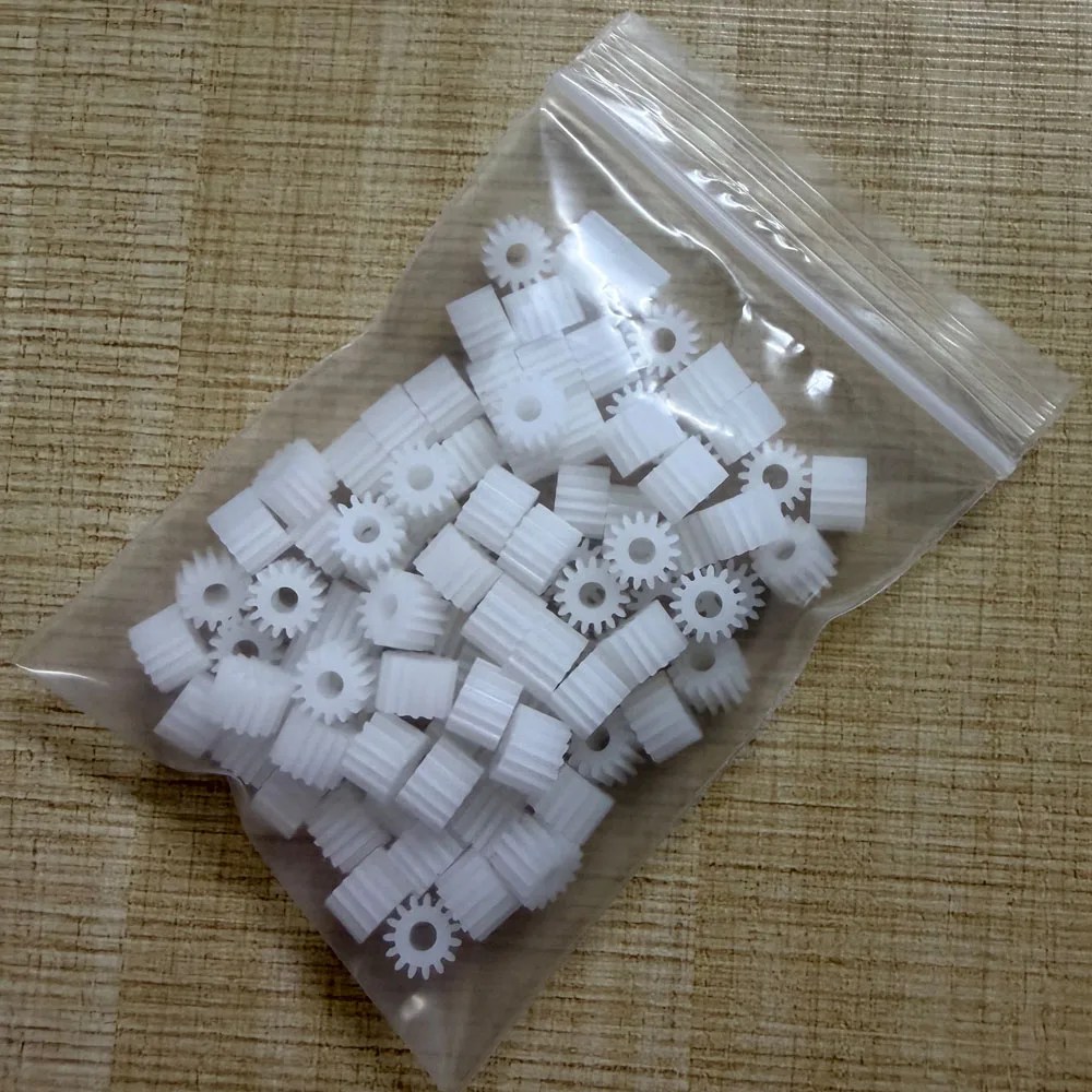 [100Pcs//Lot] 15T3.2A ID 3.15mm Interference Hole 8.5mm OD 6mm Thickness DIY Toy Car Mechanica 0.5M 15 Teeth Plastic Pinion Gear