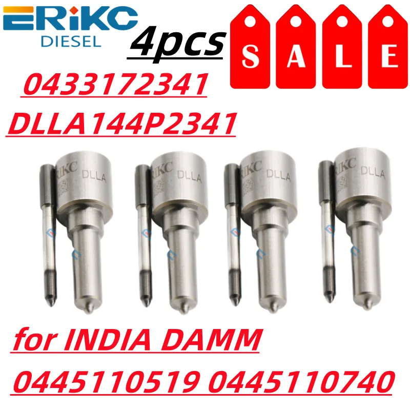 4PC DLLA144P2341 0433172341 Diesel Fuel Injector Nozzle Tip DLLA 144 P 2341, DLLA 144P 2341 for INDIA DAMM 0445110519 0445110740