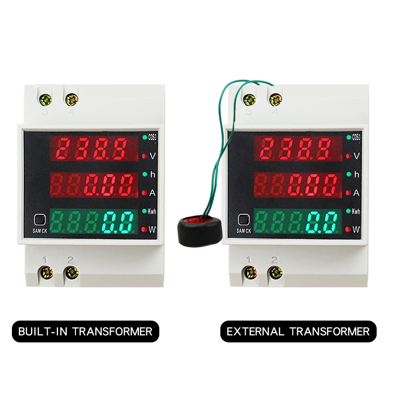 D52-2047 Power Energy Voltmeter Electrical Multi-function Digital Meter Din Rail Meters Power Consumption Meter AC200V-450V