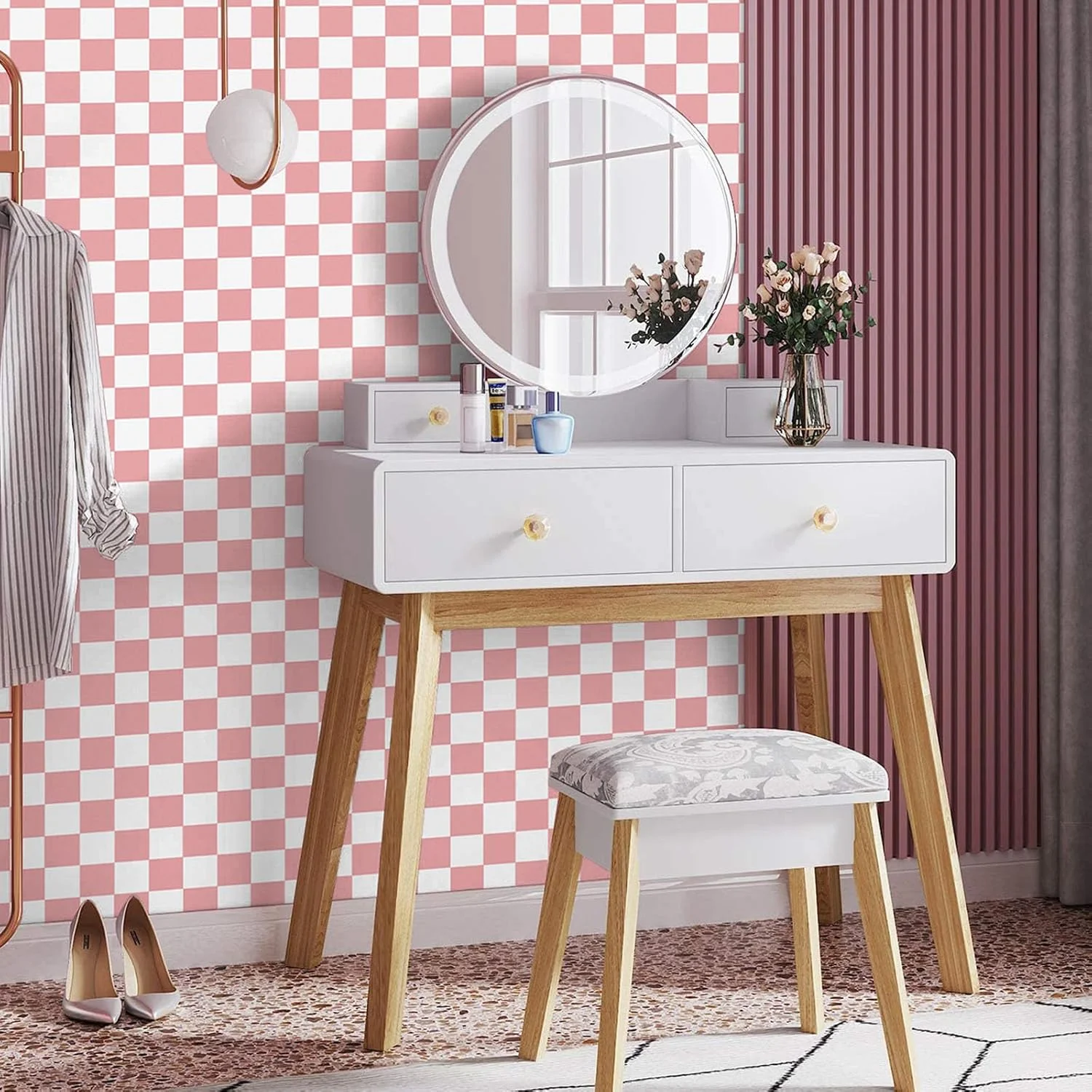 ورق حائط سميك ذاتي اللصق، وملصقات أرضية، وديكورات غرفة المعيشة وغرفة النوم، وديكورات الخزانات والطاولة