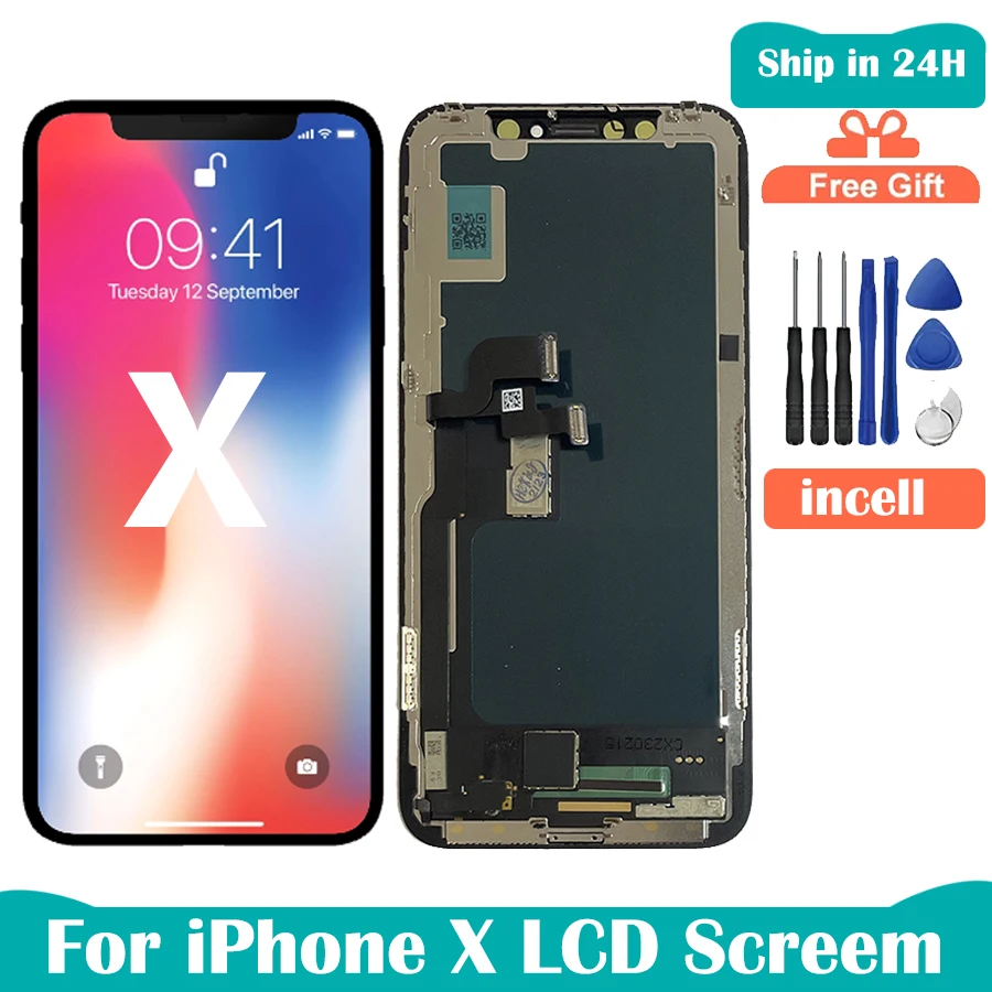 Incell For iPhone X XS XR XS MAX LCD Display Touch Screen With 3D Touch Digitizer Assembly No Dead Pixel Replacement