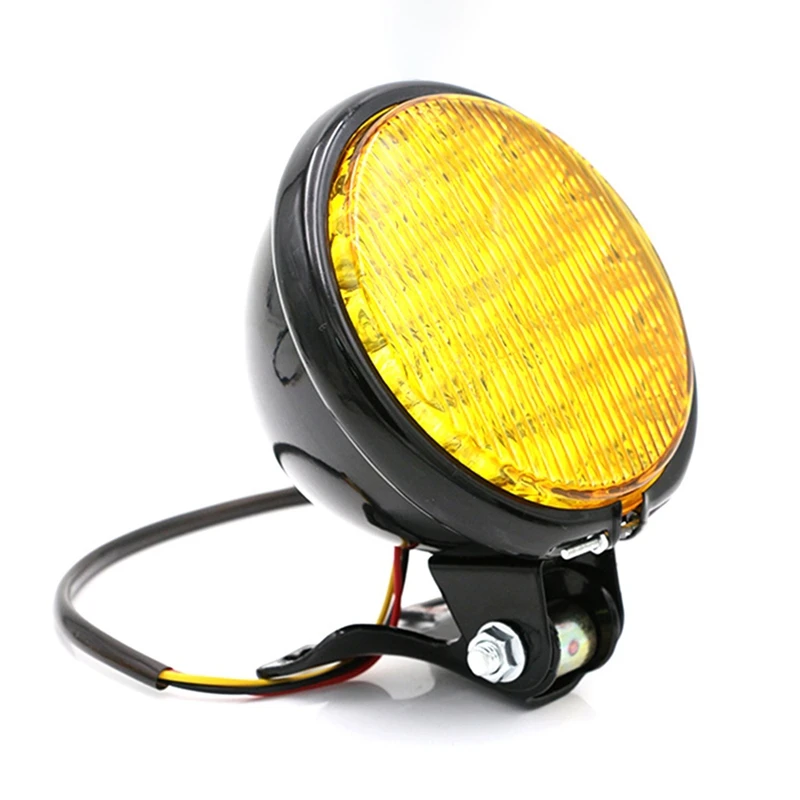 35W Motorcycle LED Headlight Universal Motorbike Retro Headlight DC 12V Scooter Round Spotlight Front Lights