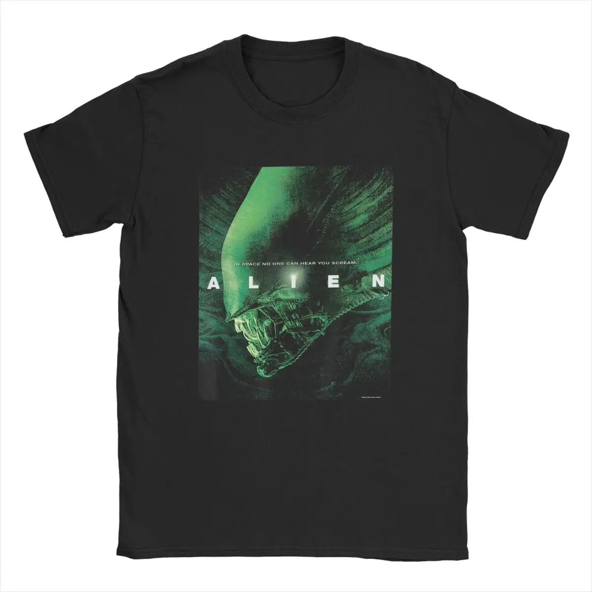 Aliens Xenomorph Movie Poster In Space T-Shirt Men Gothic Funny Cotton Tees Crew Neck Short Sleeve T Shirt Plus Size merchandise