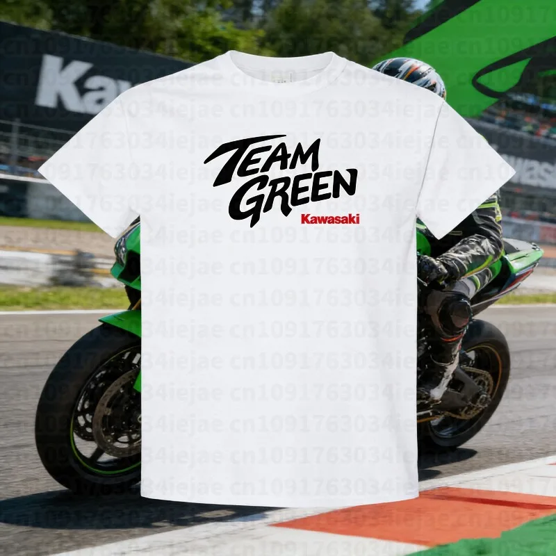 

25-26 Summer Outdoor Quick Drying Breathable Kawasaki 100% Cotton Printed T-shirt Men's and Women's Thin Motorcycle Comfortable