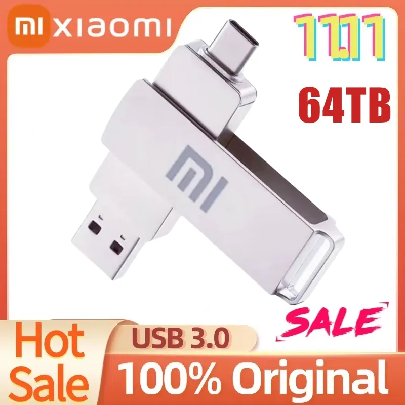 New XIAOMI 128TB Mini Pen Drive USB Memory USB Flash Drives 2TB 1TB 16TB TYPE C High Speed Usb 3.0 Waterproof Pendrive U Disk