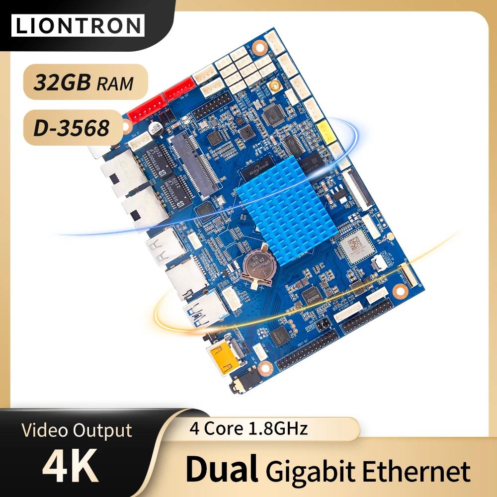 Liontron Industrial Motherboard RK3568 Debian11 android12 Ubuntu20.04 Intelligent industrial PC Board Support HDMI/LVDS/MIPI/EDP