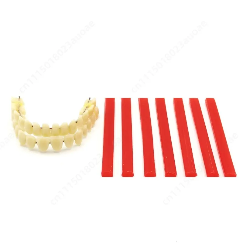 Oral Dental Teaching Material Kit Baseplate Red Wax Strips Resin Simulation Teeth For Denture Making