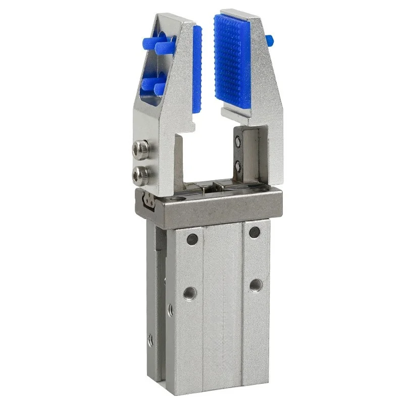 Pneumatic Finger Cylinder MHZ2 Series  Small Parallel Air Claw Fixture 10D/16D/20D/25D With Flat Arc Silicone Clamp