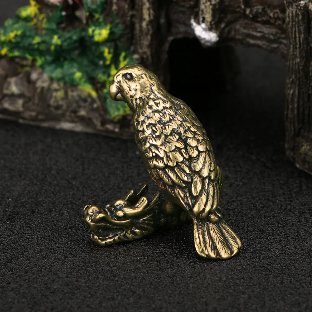 National Tide Do Old Antique Play Parrot Brass Pendant Pen to Write Room Four Treasures Study Stationery Office Desk Crafts