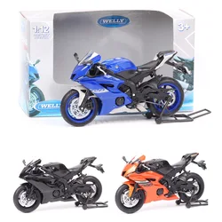 1:12 Масштаб Welly 2020 Yamaha YZF-R6 R6 мотоцикл автомобиль гоночный мотоцикл модели игрушки Supersport одежда для мальчика Детский подарок Миниатюрный