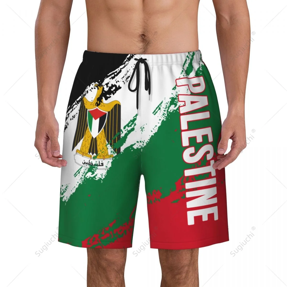 Men's Palestine Flag Beach Pants Board Shorts Surfing Boys Soccer Cycling Swimwear Running Polyester