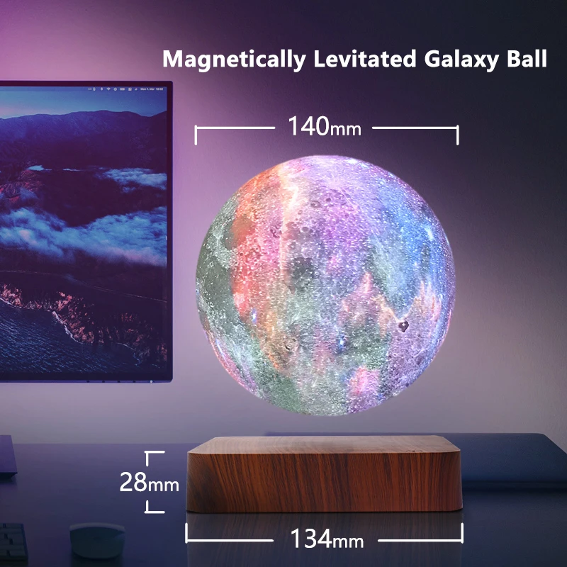 LED Night Light Creative Touch Magnetic Levitation Galaxy Lamp 3 Colors Rotating Bedroom Bedside Atmosphere Nights Lighting