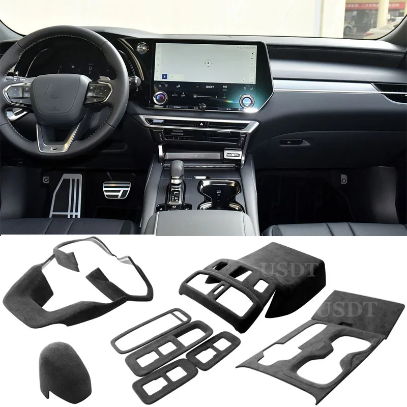 

For Lexus RX RX350h RX450H RX500 2023 2024 Top Suede Car Central Control Gear Shift Knob Cover Suede Cap Mat
