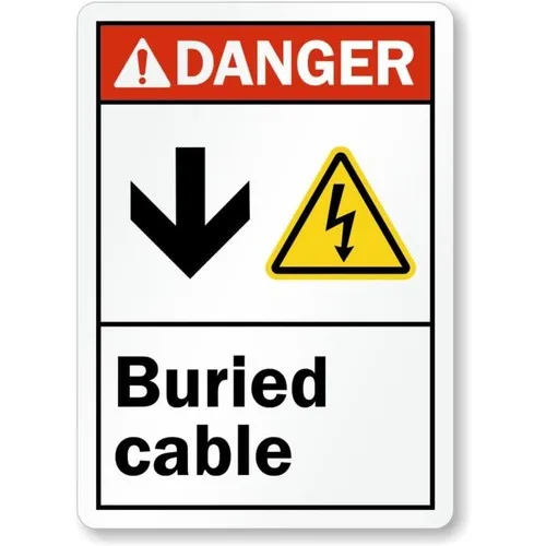 d1,Buried Cable Down Aluminum Weatherproof Sign b00387
