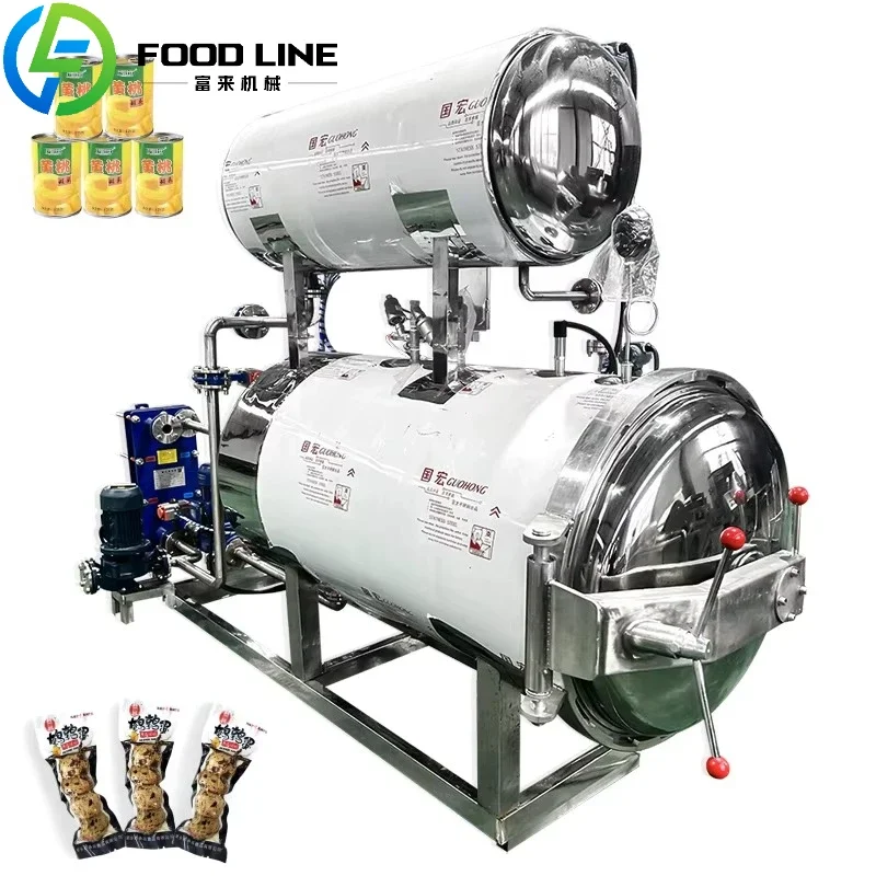 Food Sterilizer Autoclave Sterilizer Retort Machine High Pressure Steam Water Spray for Canned Pouch Beverage OME