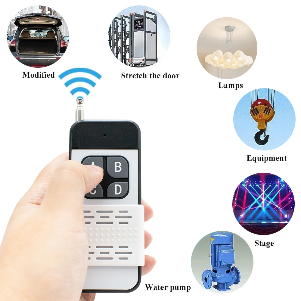 433mhz Remote Control for RF Switch Relay Module 1 2 4 Button 433mhz Learning Type with Antenna
