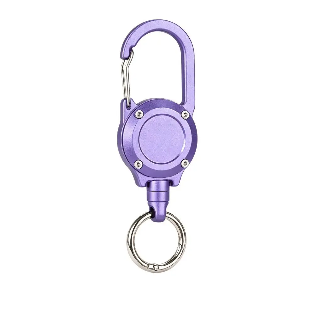 Aluminum Alloy Retractable Keychain Heavy Duty Wire Rope Retractable Key Chain Steel Cable Portable Retractable Key Holder