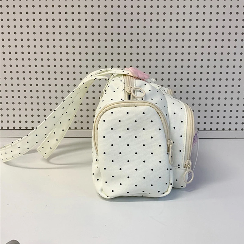 Angel Wings Ita-Tasche mit transparentem Sichtfenster, Damen-Umhängetasche im japanischen Stil, vielseitige Polka-Dot-Handtasche für den täglichen Pendelverkehr – Detail 7