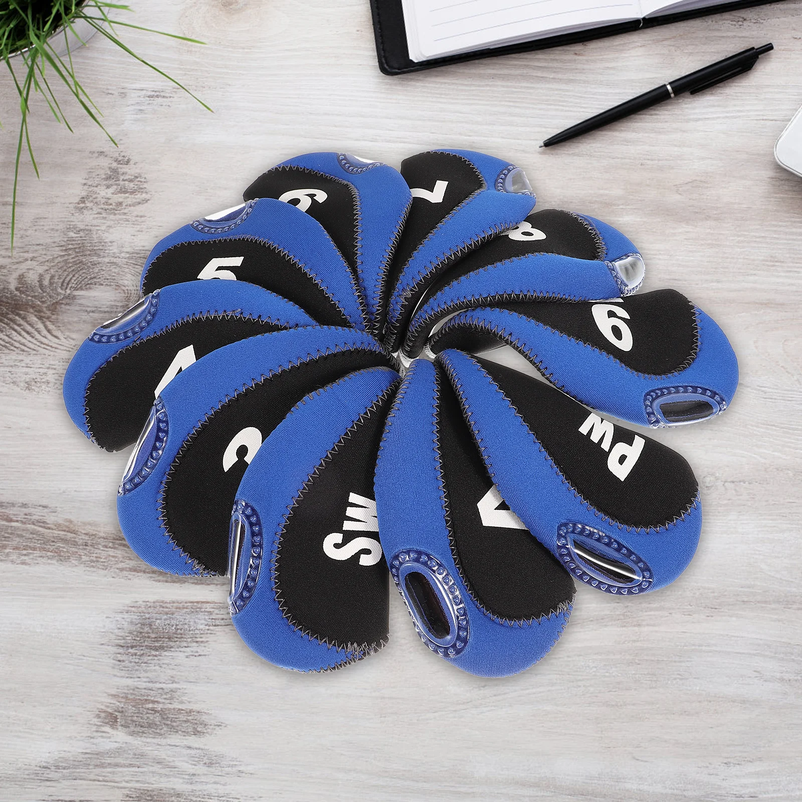 

10pcs Iron Covers Fabric Head Mallet Putter Cover Caps Blue Wetsuit Material Anti Protectors Golf Supplies