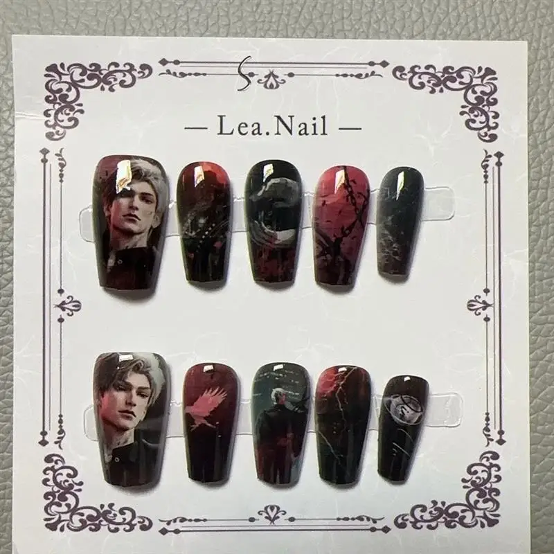 

Love And Deepspace Sylus 2D Game Peripherals Fake Nail Delicate Enchanting Cool Manicure Accessories Suitable For Dance Party