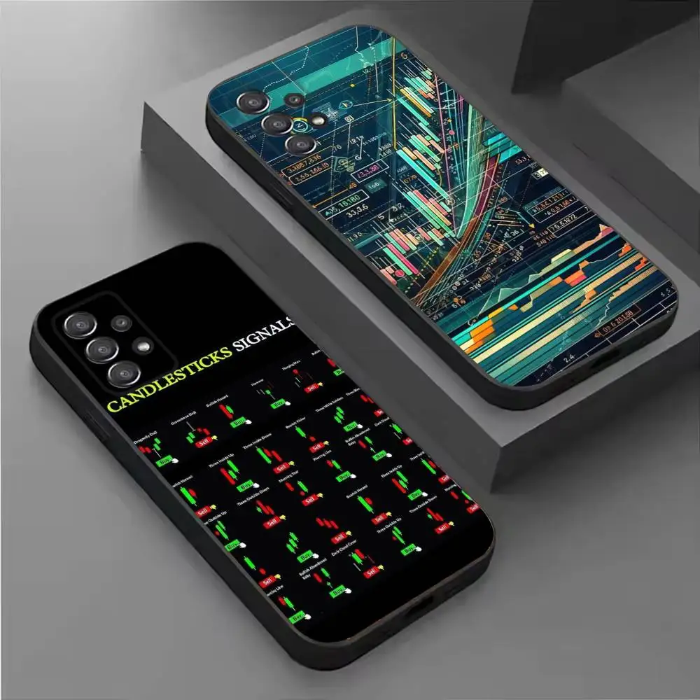 Stock Trading Chart Fashion Black Soft Protective Case For Samsung S10,20,21,22,23,24,25,30 Ultra Plus FE Lite