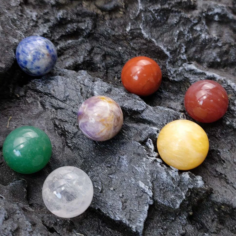

1Set Crystal Stone Ball Set Round Polished Natural Stone Decor for Home Table Desktop Decoration Gifts Kids Artwork Collection