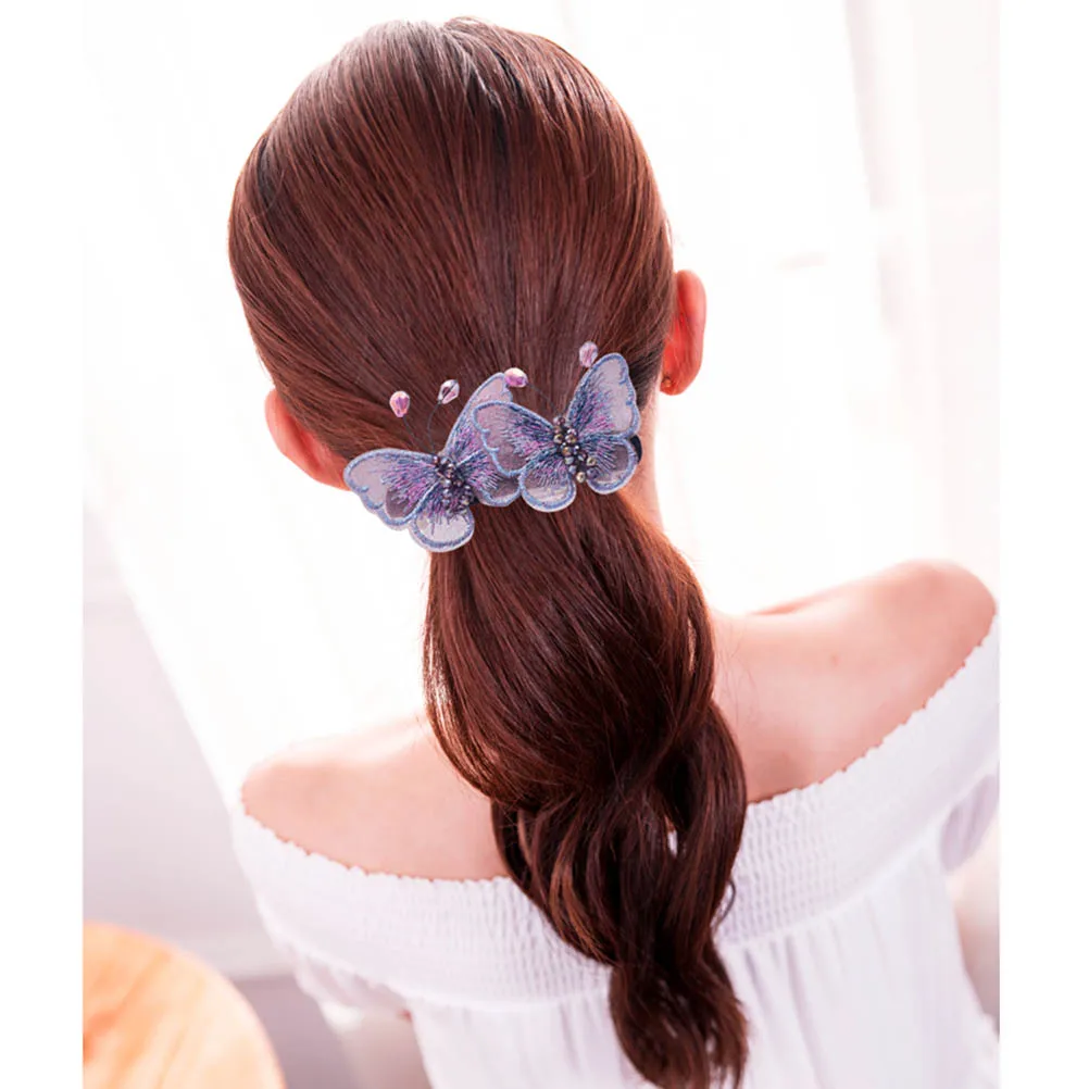 

Crystal Embroidered Butterfly Hair Clips Retro Barrette Non Slip Suitable All Occasions hair clip cloth barrette
