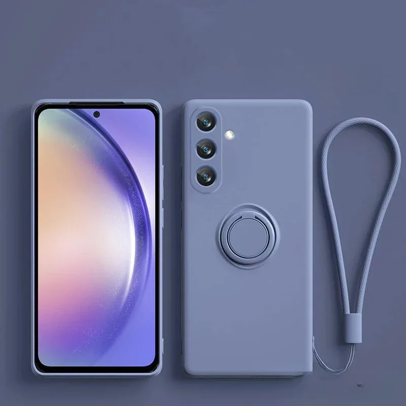 Custodia per telefono con anello magnetico in silicone per Samsung Galaxy S24 Ultra S23 S22 Plus S21 S20 FE Cover antiurto
