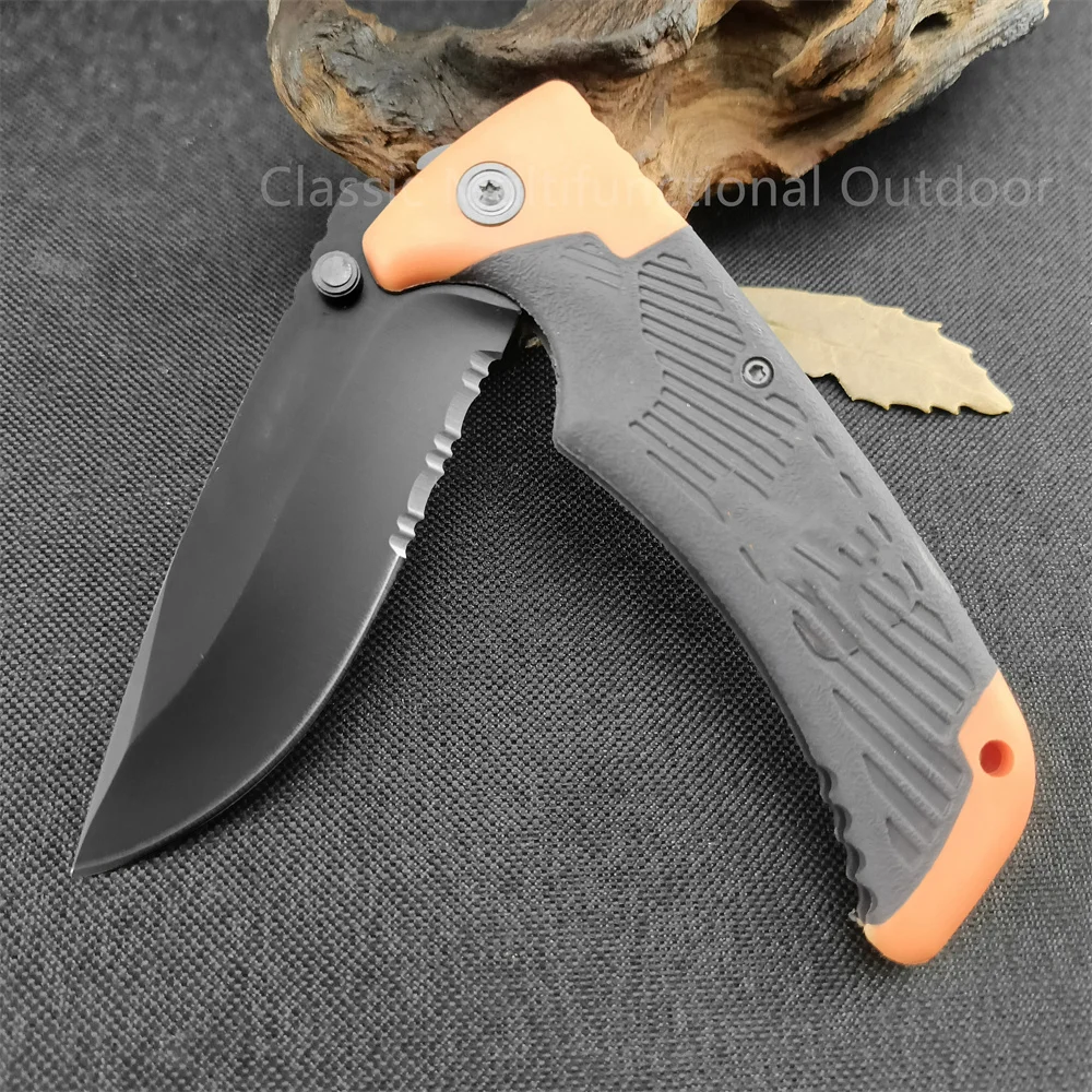 Tops Mini GB Tactical Pocket EDC Folding Knife Rubber Handle Outdoor Camping Hunting Knives Survival Multifunctional Small Tool