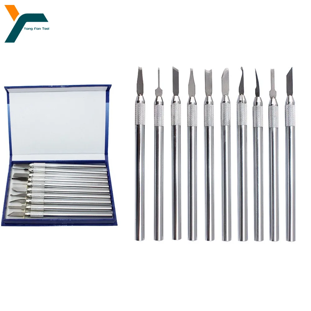 10Pcs Wax Carving Knife Kit Sculpture Blade Wax Mould Pottery Clay Sculpting Carving Modeling Jewelry Cutter Kit Hand Tool