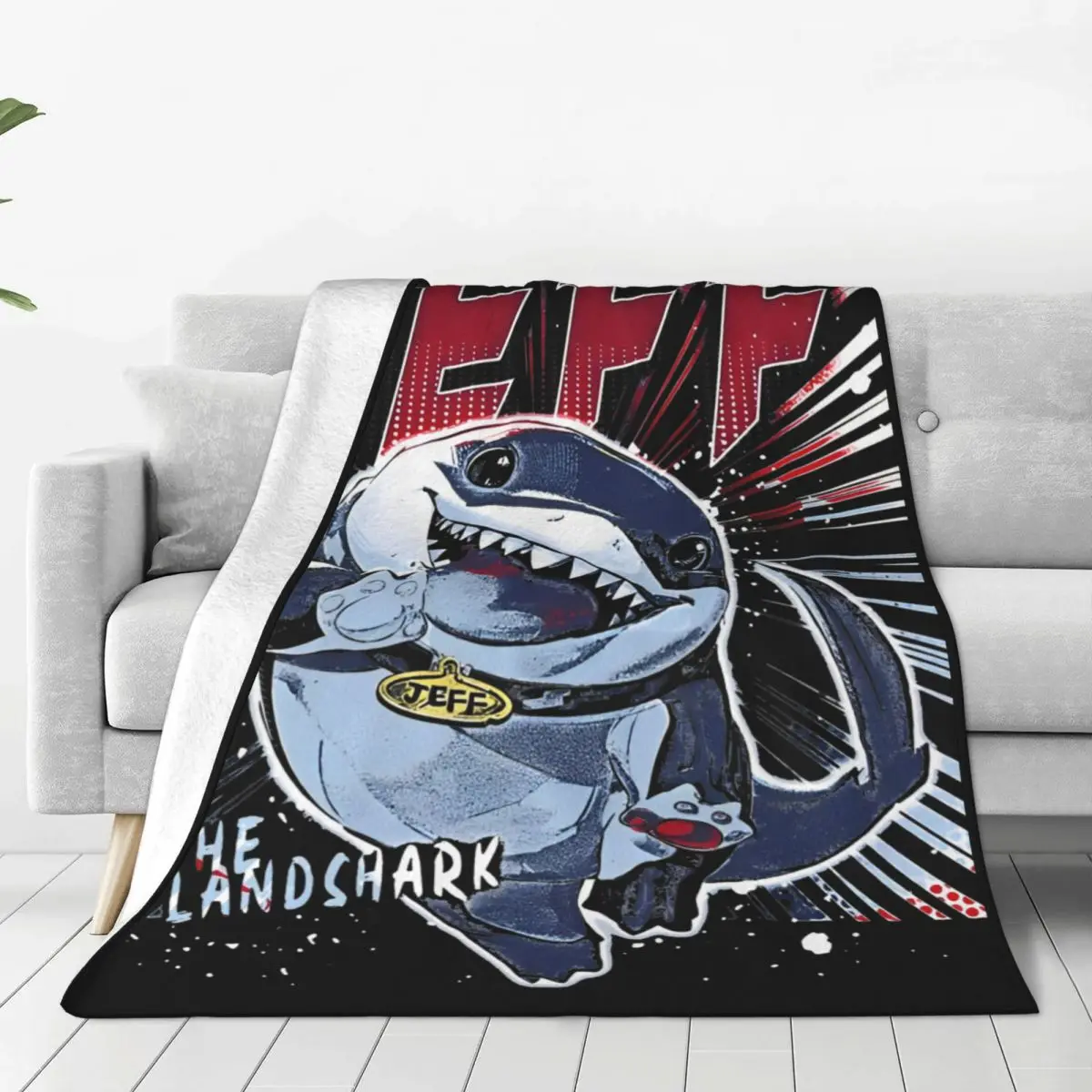 Marvel-Rivals Jeff The Land Shark Vintage Blanket Flannel Summer Video Game Portable Ultra-Soft Throw Blanket for Sofa Rug Piece