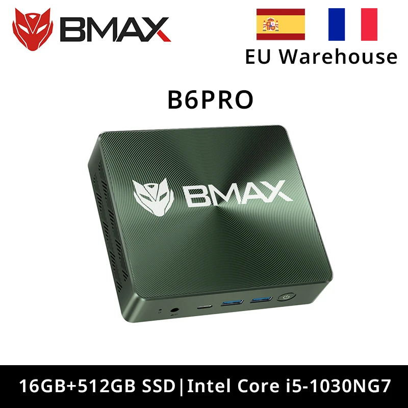 Mini PC BMAX B6Pro, Intel®Noyau™Ordinateur I5 Windows 11, 16 Go, 512 Go, SSD, 2.4GHz, 5GHz, bande