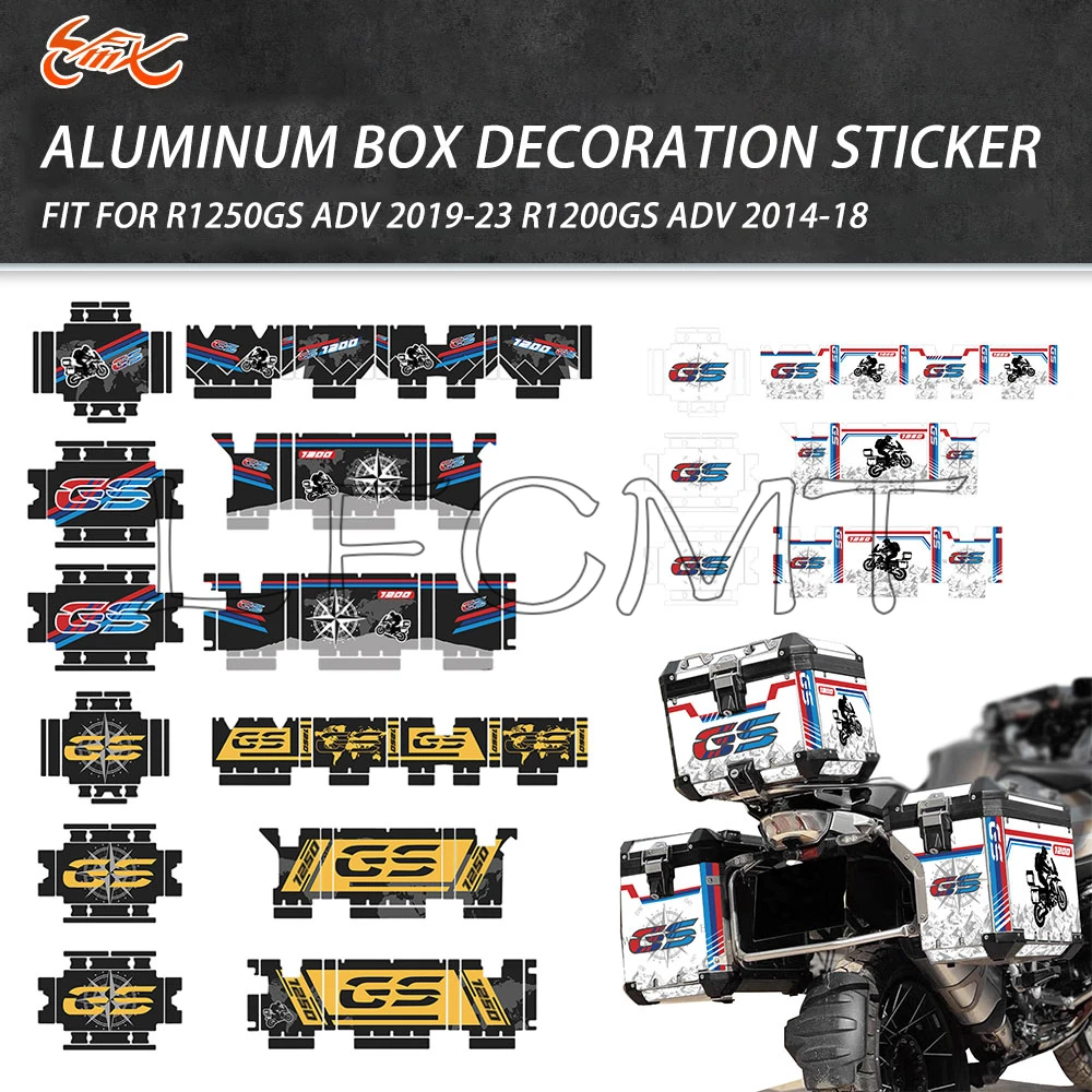 

Motorcycle Aluminum Box Sticker Trunk Luggage Cases Top Side Box Decals Fit for R1250GS ADV 2019-2023 R1200GS ADV GSA 2014-2018