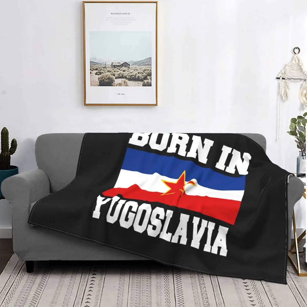 Born In Yugoslavia Jugoslavija Yugonostalgic Made In Flag Blanket Thick All Season Faux Fur Mink