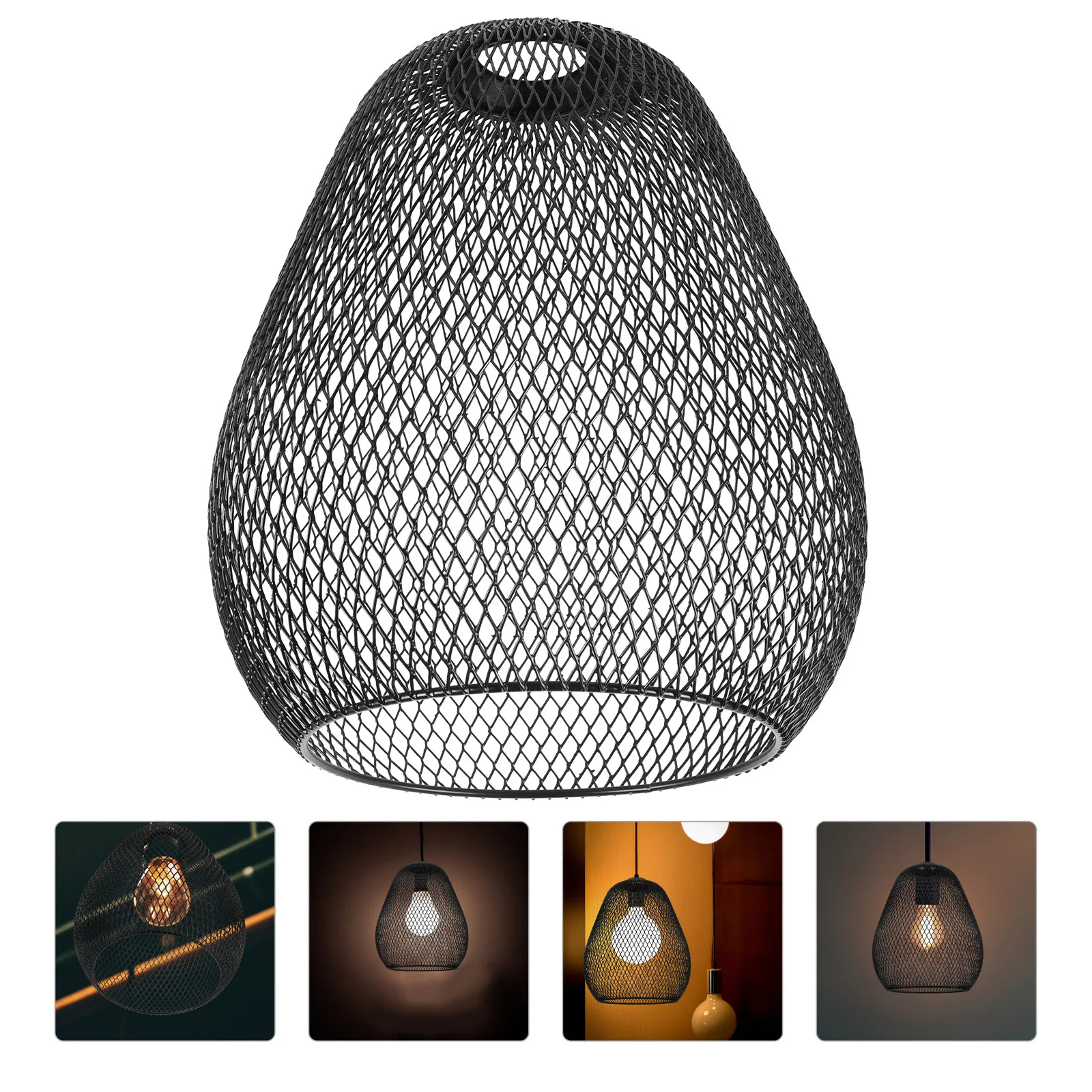 

Pear-shaped Lampshade Floor Shades Replacement Wire Iron Cage Hollow Car Hanging Light Cover Lighting Mesh