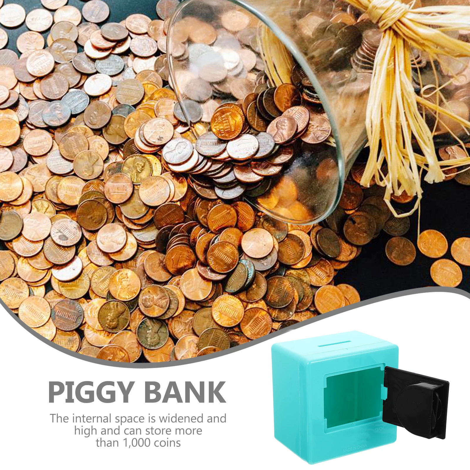 ตู้เซฟพลาสติกขนาดเล็กพร้อมรหัสผ่าน ตู้เซฟขนาดเล็กสำหรับเด็ก กล่องเก็บเงิน รหัสล็อค กระปุกออมสิน กล่องเก็บเงินสด