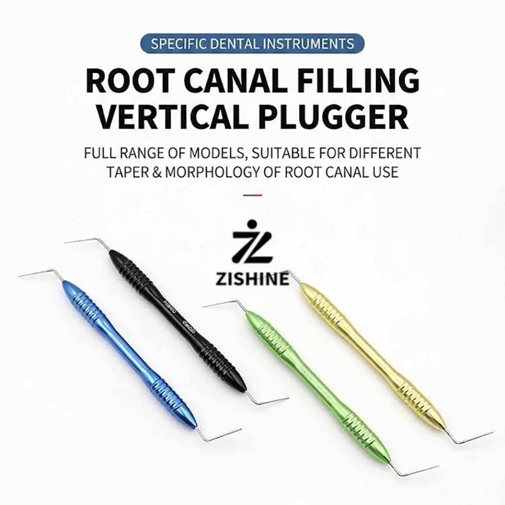 1/4Pcs Dental Hand Plugger NiTi Stainless Steel Double Ended Root Canal Vertical Condenser Filling Gutta Percha Obturation Tool