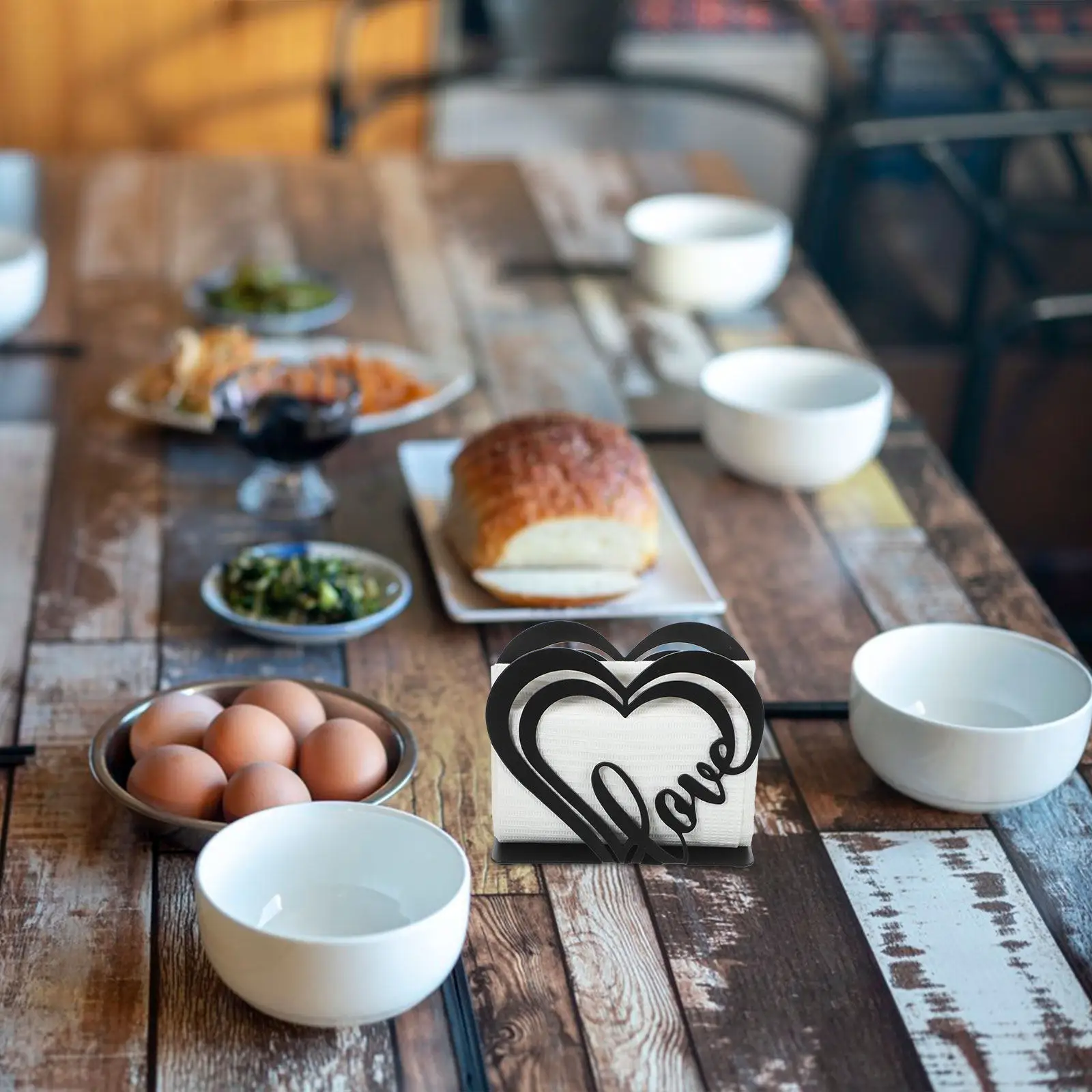 

Подставка для салфеток в форме сердца, черная, из железа, для дома, ресторана, отеля, бара