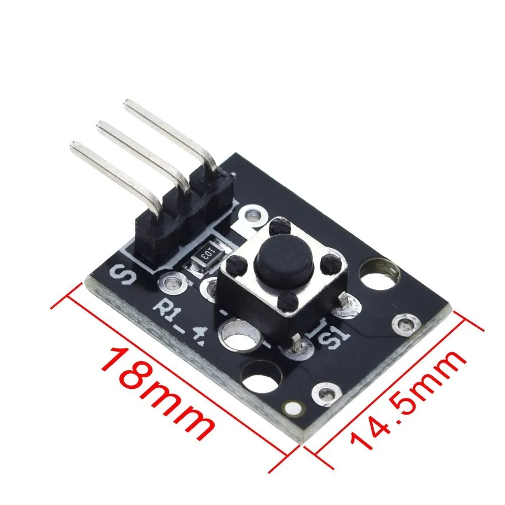 TZT  KY-004 3pin Button Key Switch Sensor Module for Arduino Diy Starter Kit 6*6*5mm 6x6x5mm KY004