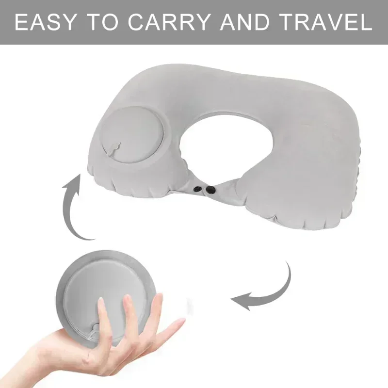 1PC Travel Pillows Airplanes Inflatable Super Light Portable U-Shape Automatic Inflatable Cervical Vertebr Pillow Neck Pillow