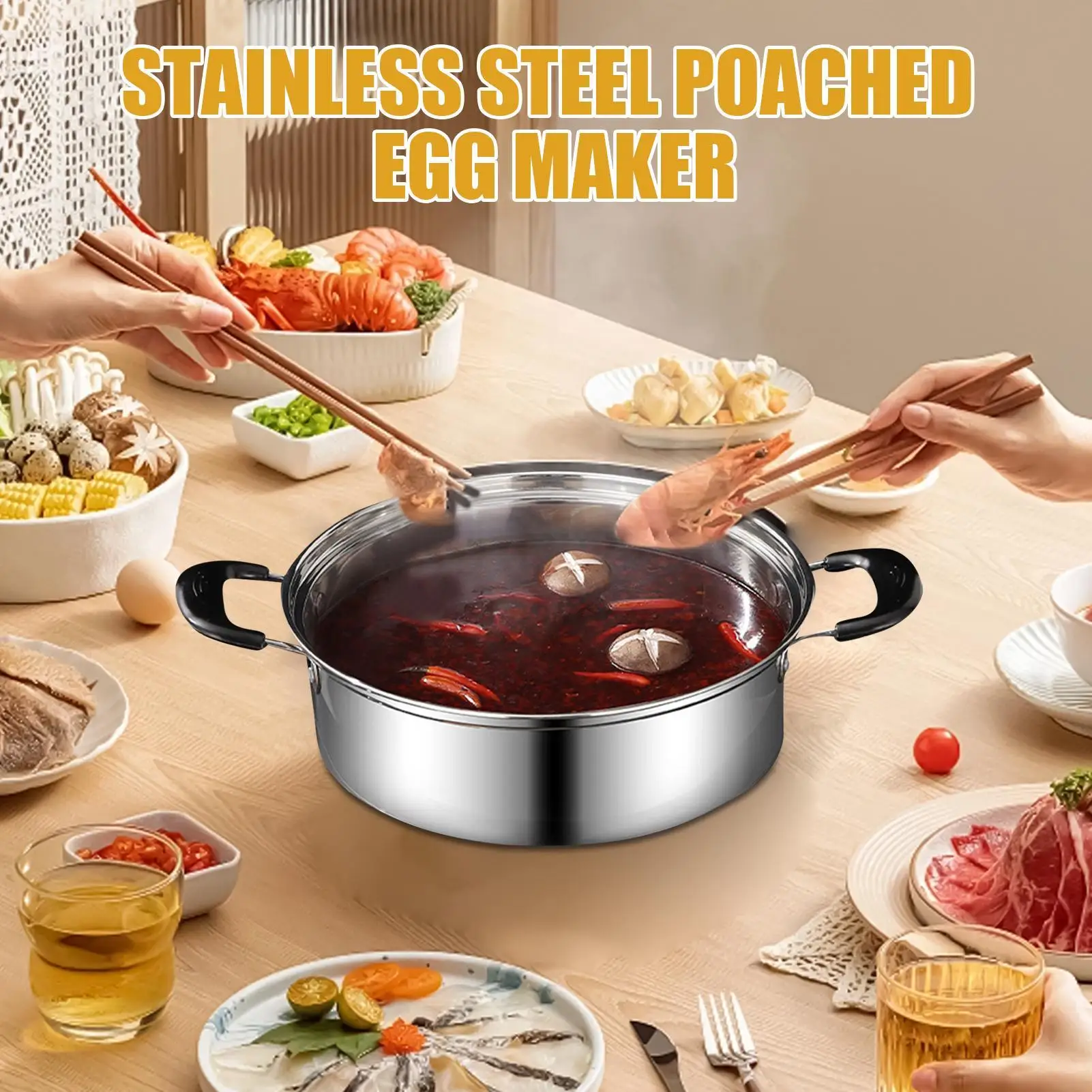 Poached Egg Pan Egg Maker Poached 4 Cup Steamer Pan Kitchenware Rust Resistant Cooker for Breakfast Brunch Cooking